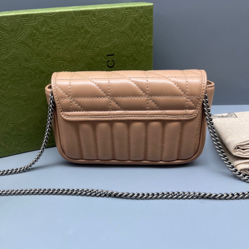 Gucci Super Mini GG Marmont Calfskin Natural Tan