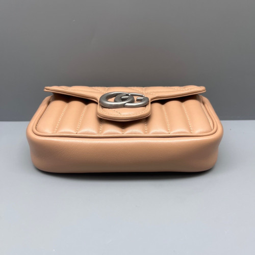 Gucci Super Mini GG Marmont Calfskin Natural Tan