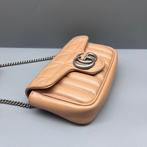 Gucci Super Mini GG Marmont Calfskin Natural Tan