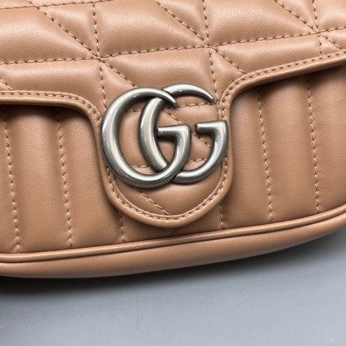 Gucci Super Mini GG Marmont Calfskin Natural Tan