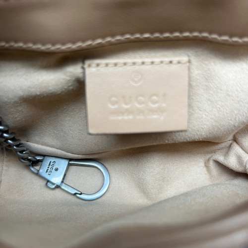 Gucci Super Mini GG Marmont Calfskin Natural Tan