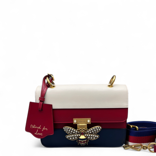 Gucci Queen Margaret Broadway Shoulder Bag Calfskin White Red Blue