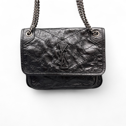 Yves Saint Laurent Mini Niki Chain Pull Up Leather Black