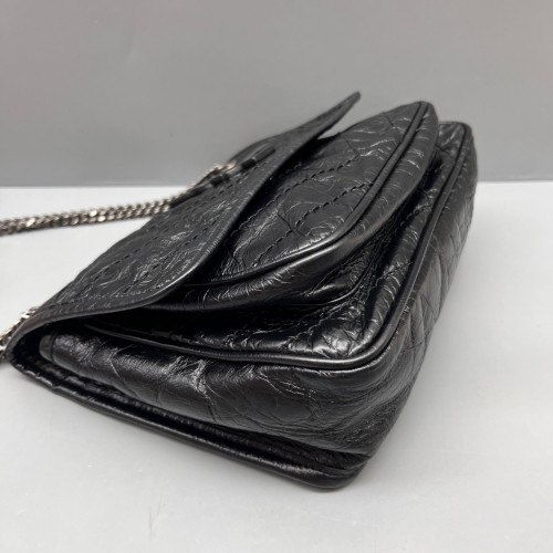 Yves Saint Laurent Mini Niki Chain Pull Up Leather Black
