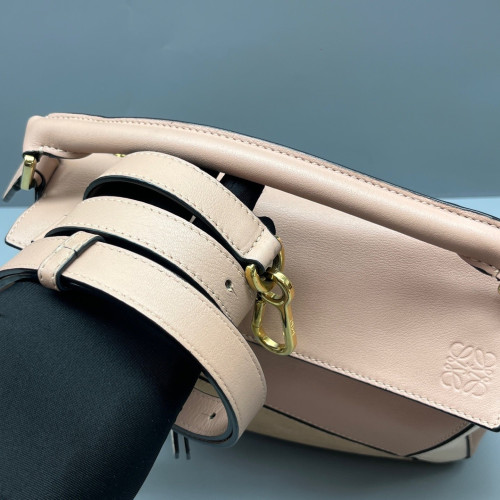 Loewe Small Puzzle Suede Calfskin Pink Beige Loewe Small Puzzle Suede Calfskin Pink Beige