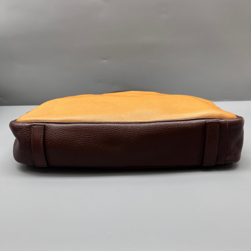 Prada Briefcase Vitello Daino Brown Yellow Prada Briefcase Vitello Daino Brown Yellow