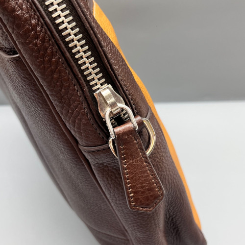Prada Briefcase Vitello Daino Brown Yellow Prada Briefcase Vitello Daino Brown Yellow