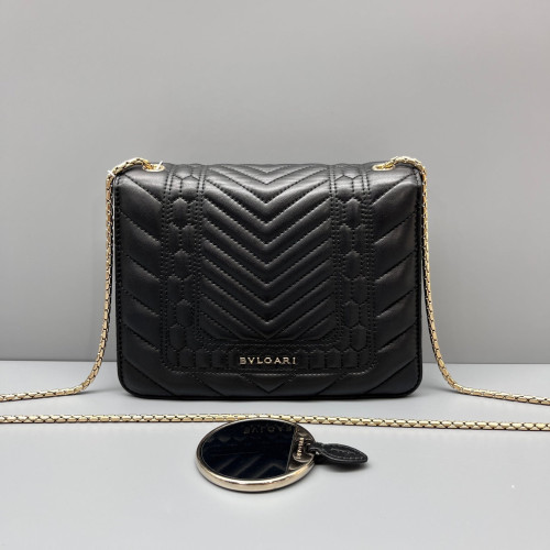 Bvlgari Small Serpenti Forever Shoulder Bag Calfskin Black
