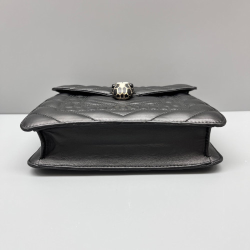 Bvlgari Small Serpenti Forever Shoulder Bag Calfskin Black