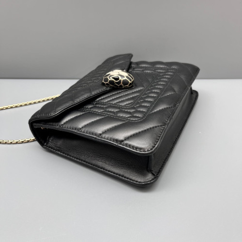 Bvlgari Small Serpenti Forever Shoulder Bag Calfskin Black