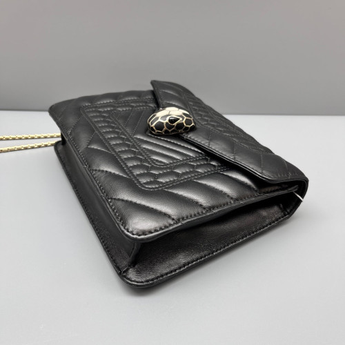 Bvlgari Small Serpenti Forever Shoulder Bag Calfskin Black