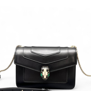 Bvlgari Serpenti Forever Day-To-Night Shoulder Bag Smooth Calfskin Black