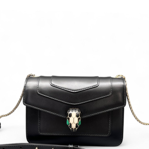 Bvlgari Serpenti Forever Day-To-Night Shoulder Bag Smooth Calfskin Black