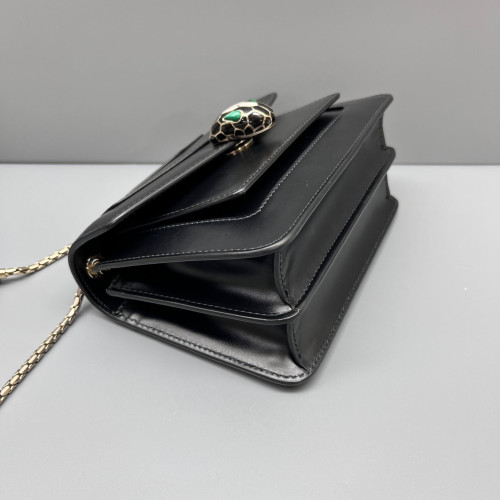Bvlgari Serpenti Forever Day-To-Night Shoulder Bag Smooth Calfskin Black