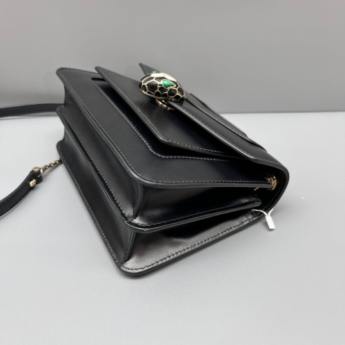 Bvlgari Serpenti Forever Day-To-Night Shoulder Bag Smooth Calfskin Black