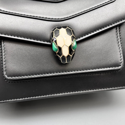Bvlgari Serpenti Forever Day-To-Night Shoulder Bag Smooth Calfskin Black