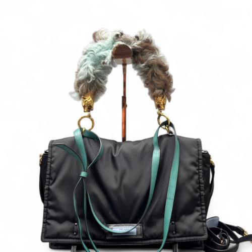 Prada Messenger Fur Re Nylon Black