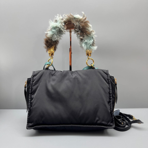 Prada Messenger Fur Re Nylon Black