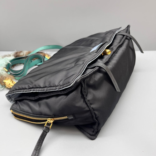 Prada Messenger Fur Re Nylon Black