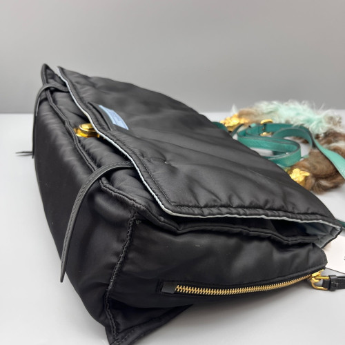 Prada Messenger Fur Re Nylon Black