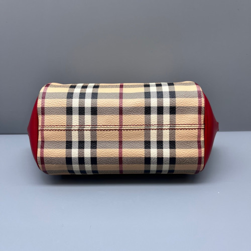 Burberry Crossbody Bag Calfskin Haymarket Check Beige Red Black