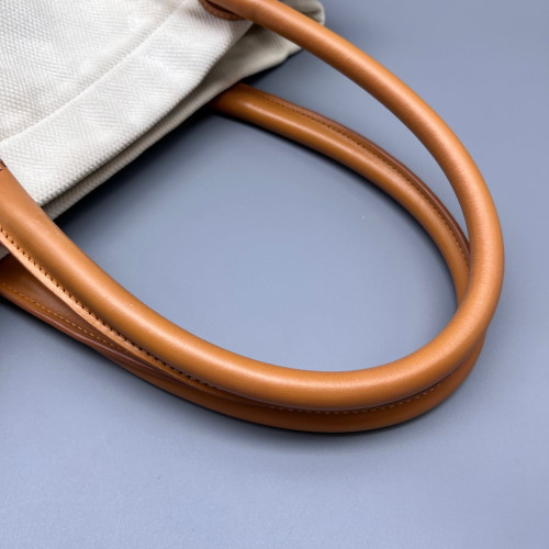 Celine Tote Bag Canvas Calfskin Tan Beige Celine Tote Bag Canvas Calfskin Tan Beige