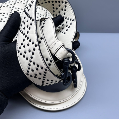 Dior Studded Studded Medium Supple Lady Dior Lambskin White