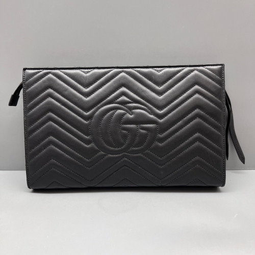 Gucci Matelasse GG Marmont Clutch Calfskin Black