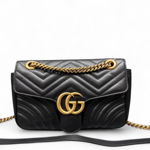 Gucci Matelasse Small GG Marmont Calfskin Black
