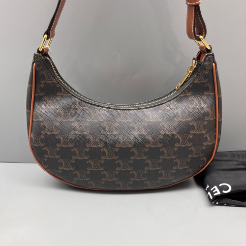 Celine Medium Ava Shoulder Bag Triomphe Brown Black