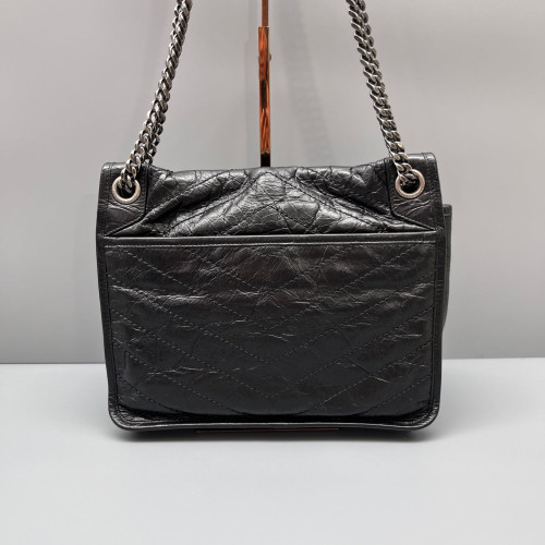 Yves Saint Laurent Medium Niki Chain Pull Up Leather Black