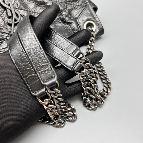 Yves Saint Laurent Medium Niki Chain Pull Up Leather Black
