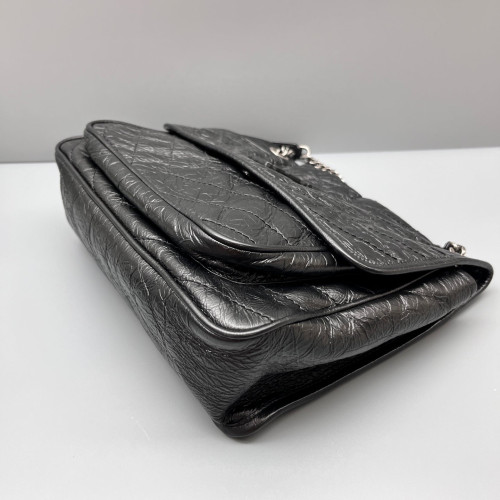 Yves Saint Laurent Medium Niki Chain Pull Up Leather Black