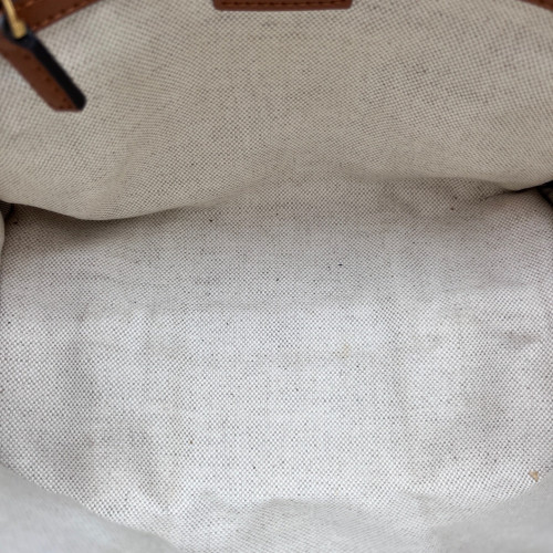 Gucci Ophidia Tote Bag Canvas Calfskin White Brown Red