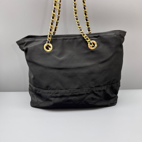 Prada Chain Hobo Nylon Black