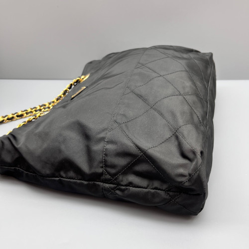 Prada Chain Hobo Nylon Black