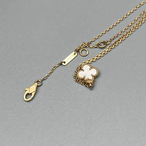 Van Cleef & Arpels Sweet Alhambra Pendant Necklace White Mother Of Pearl 18K Gold White