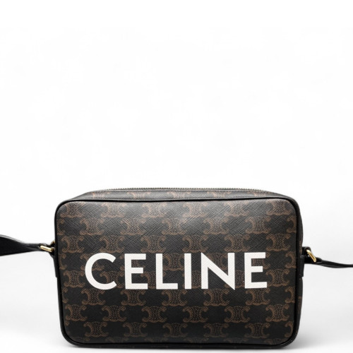 Celine Camera Case Triomphe Brown Black