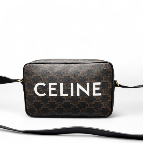 Celine Camera Case Triomphe Brown Black