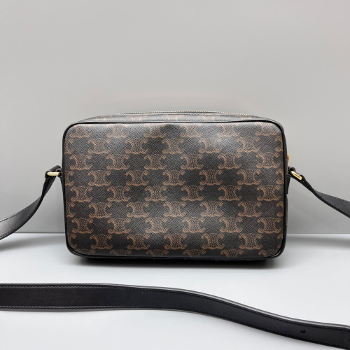 Celine Camera Case Triomphe Brown Black
