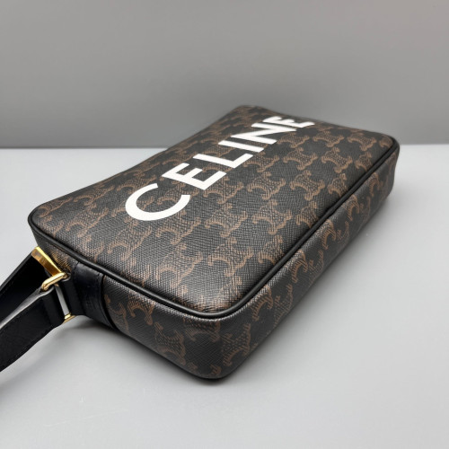 Celine Camera Case Triomphe Brown Black