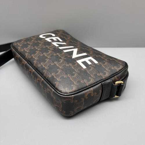 Celine Camera Case Triomphe Brown Black