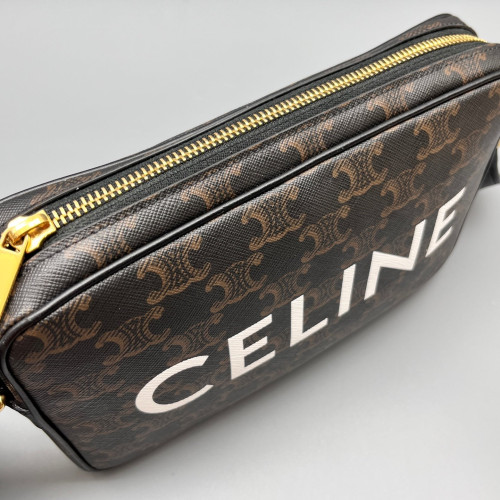 Celine Camera Case Triomphe Brown Black