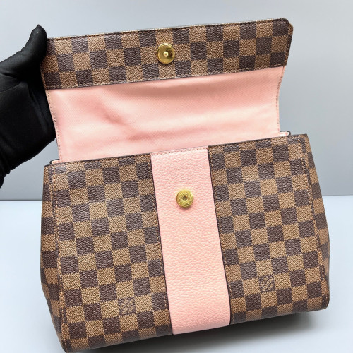 Louis Vuitton Bond Street Handbag MM Damier Ebene Brown Pink