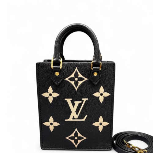 Louis Vuitton Petite Sac Plat Monogram Empreinte Black Beige