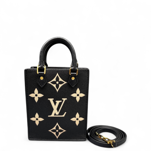 Louis Vuitton Petite Sac Plat Monogram Empreinte Black Beige