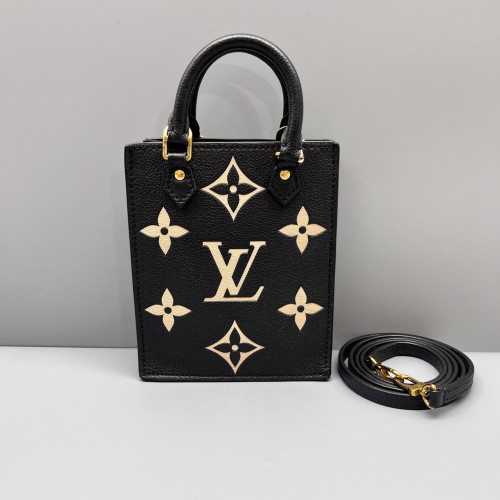 Louis Vuitton Petite Sac Plat Monogram Empreinte Black Beige