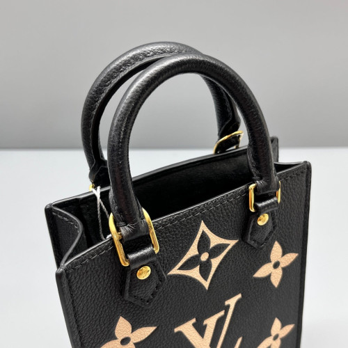 Louis Vuitton Petite Sac Plat Monogram Empreinte Black Beige