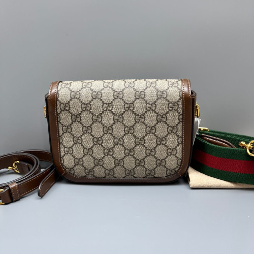 Gucci Small Horsebit 1955 GG Supreme Monogram Brown