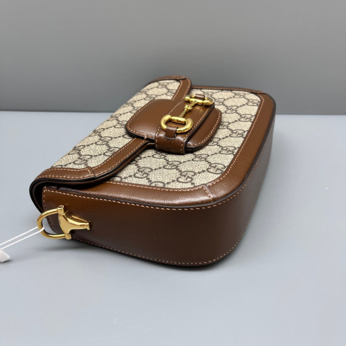 Gucci Small Horsebit 1955 GG Supreme Monogram Brown